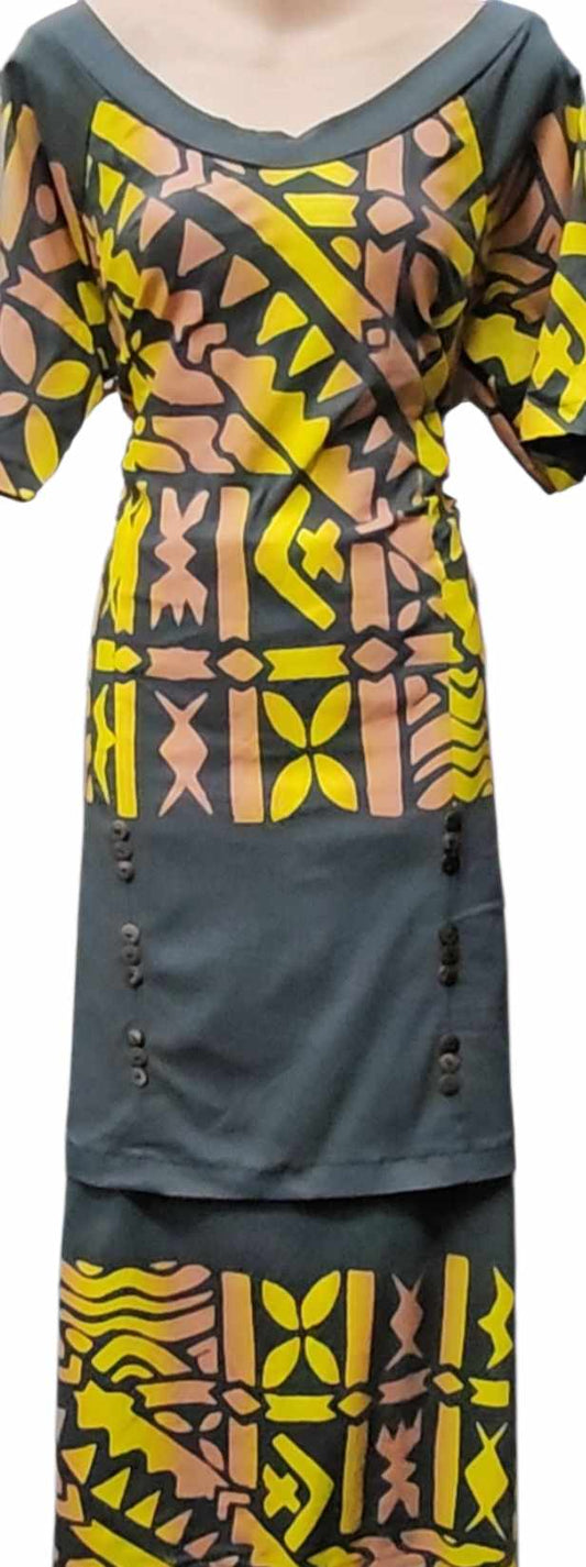 Black Yellow Puletasi Size 20
