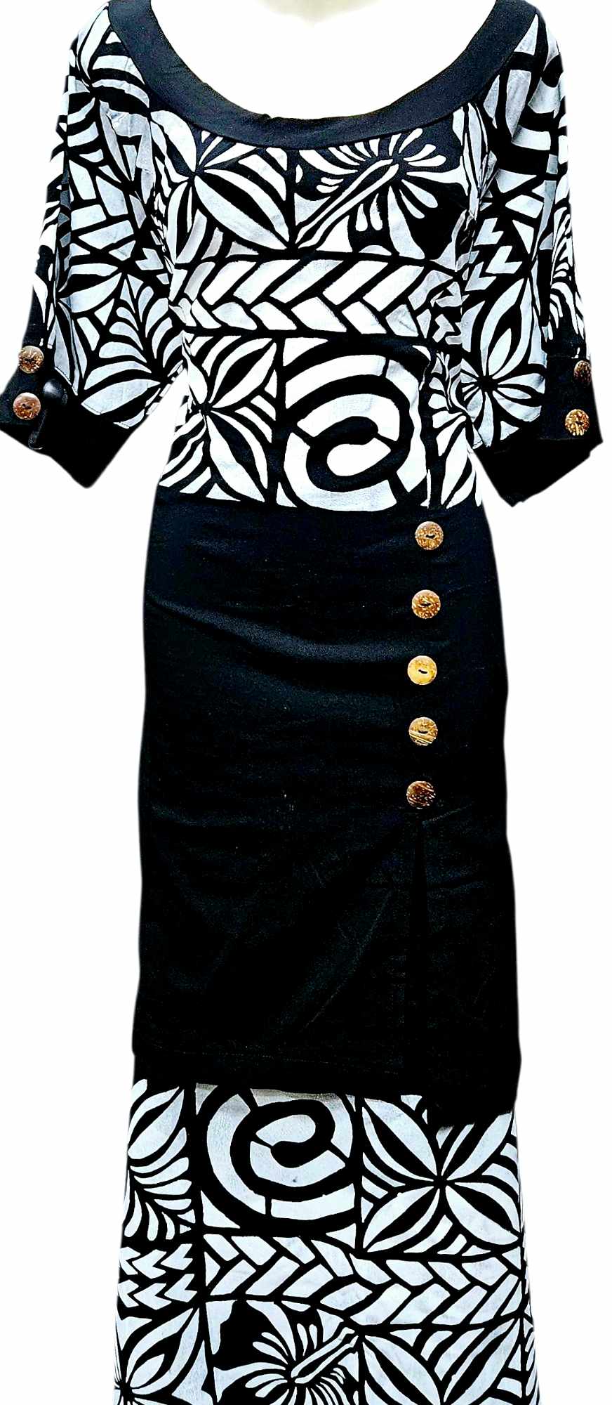 Black White Puletasi Size 24