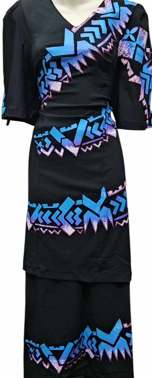 Black Blue Puletasi Size 20