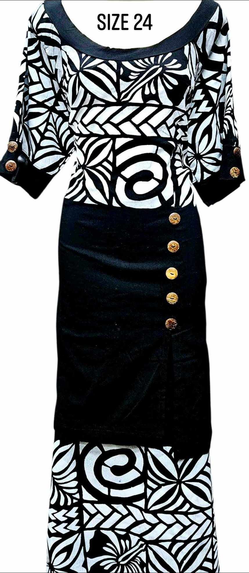Black White Puletasi Size 24