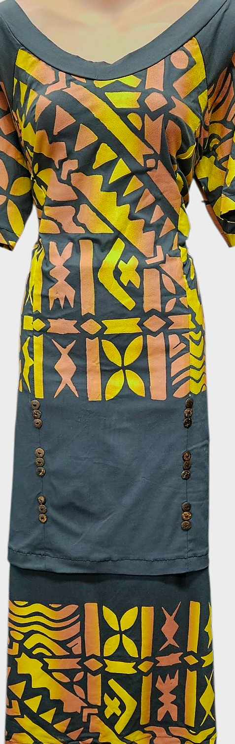 Black Yellow Puletasi Size 20