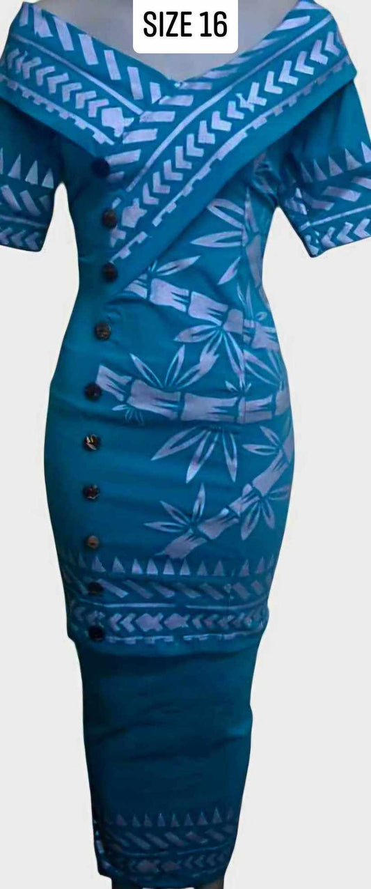 Light Blue Puletasi Size 16