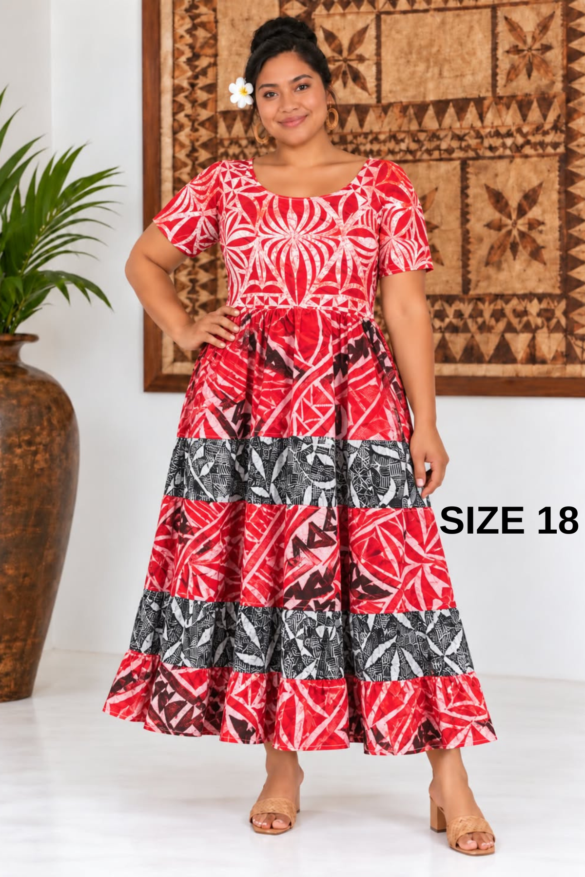 Red & Black Layered Dress Size 18