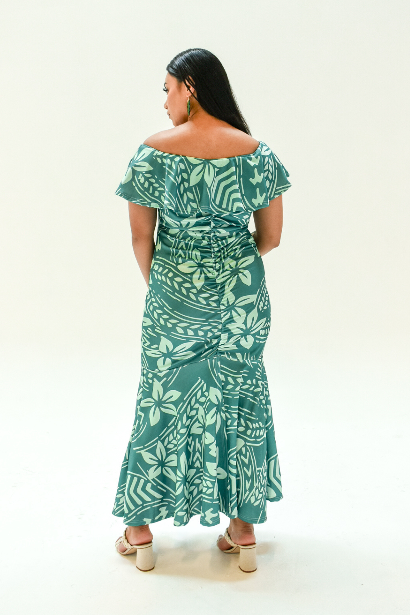 SILIVIA DRESS - OFF SHOULDER FRILL MAXI DRESS