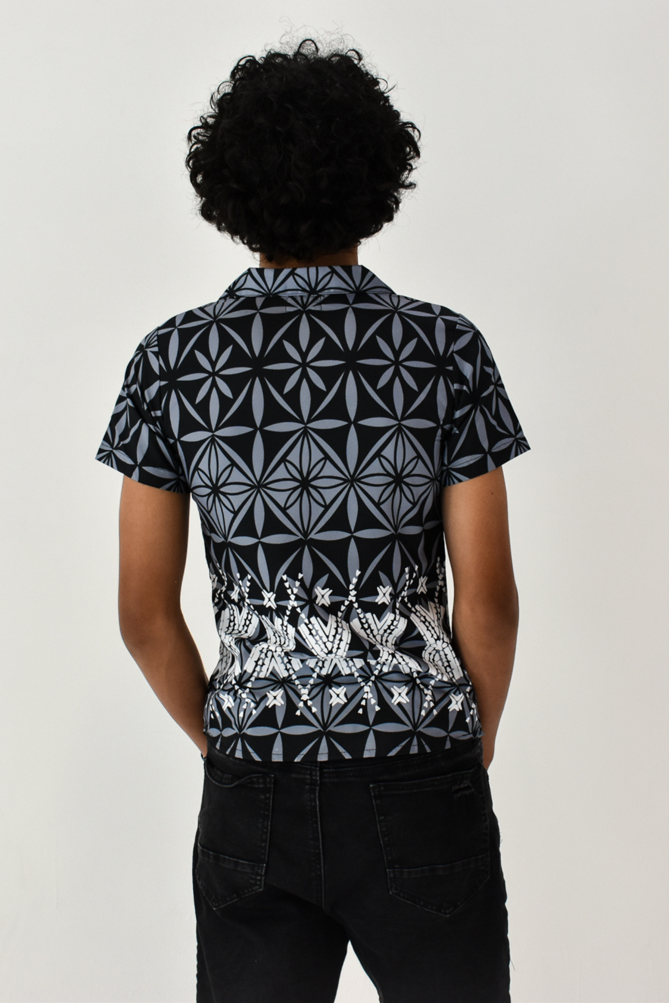 MONA BOYS SHIRT - COLLARED SHIRT - BLACK & GREY