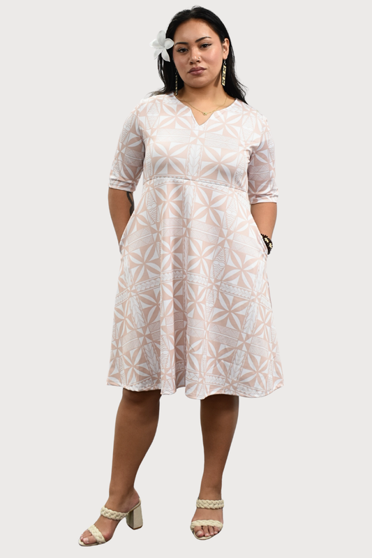 PANIA DRESS - ONE QUARTER SLEEVE MIDI DRESS