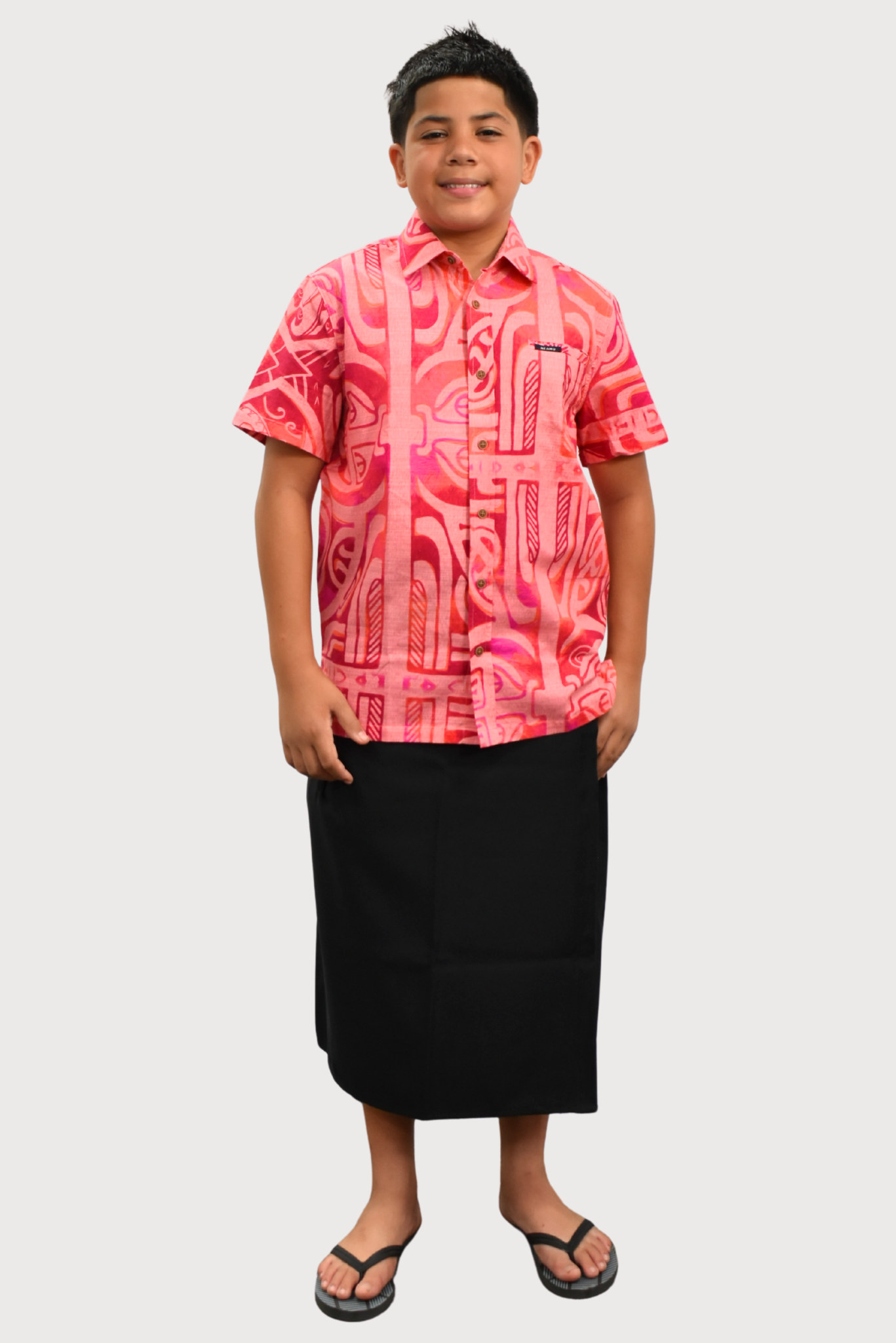 XANDER BOYS SHIRT - COLLARED SHIRT - PINK & RED