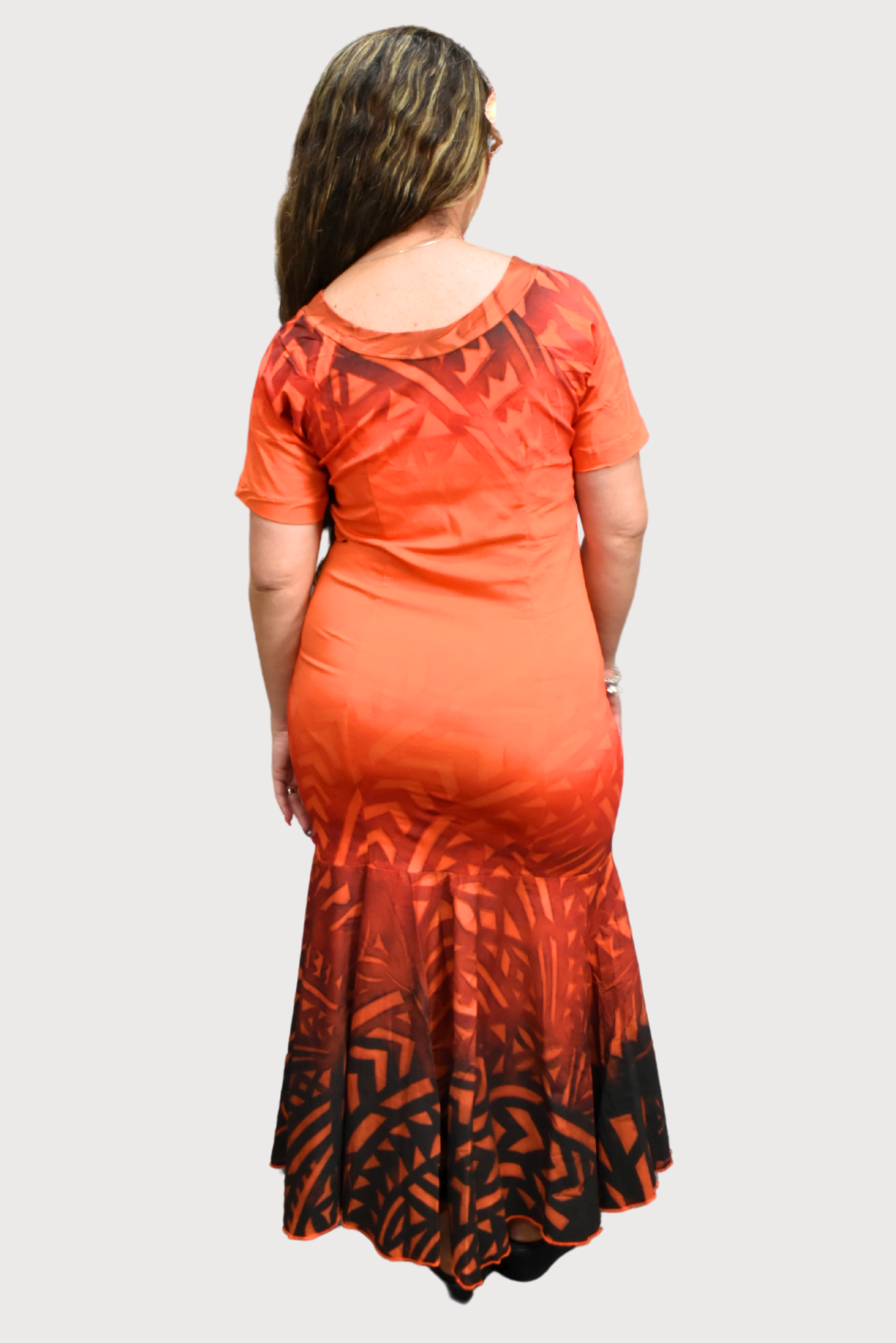 ORANGE & BLACK MERMAID DRESS