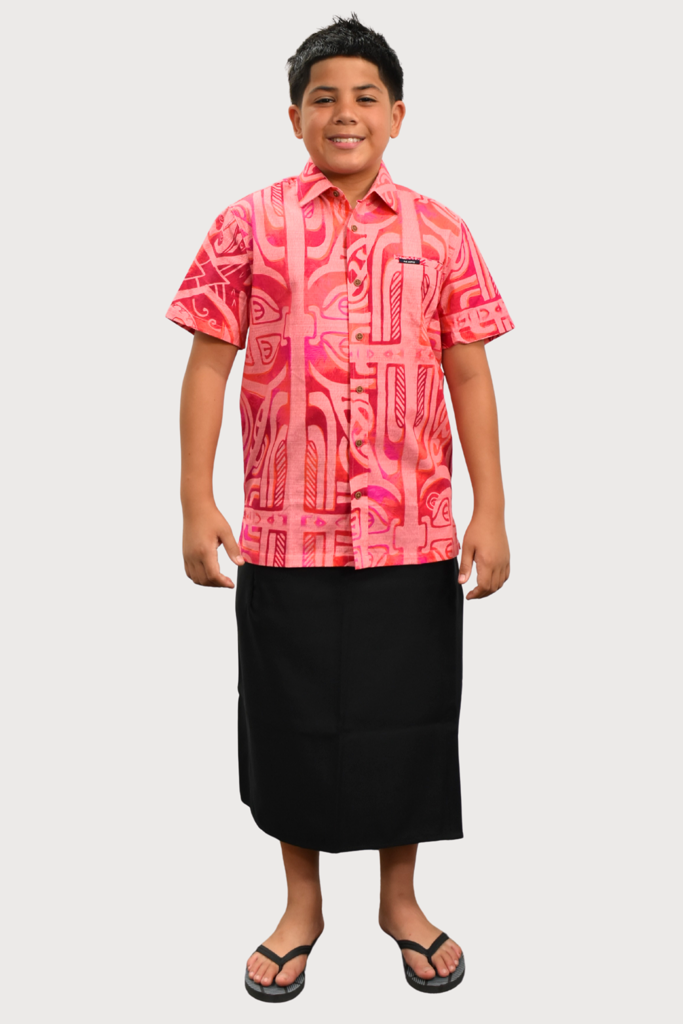 XANDER BOYS SHIRT - COLLARED SHIRT - PINK & RED