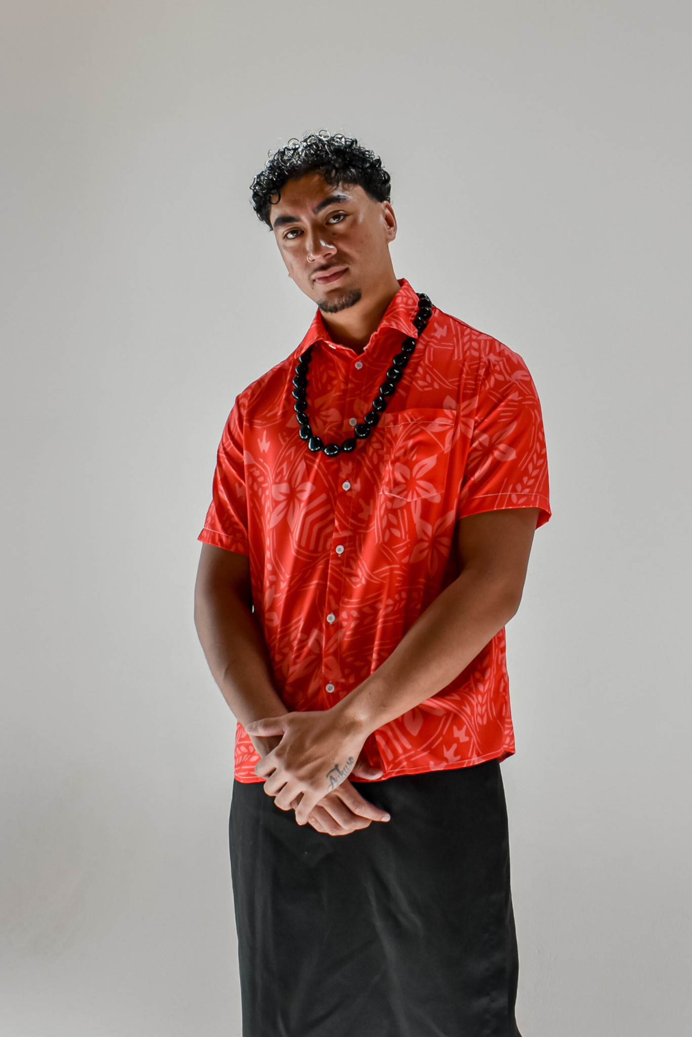 MANU SHIRT - COLLARED MENS SHIRT - RED