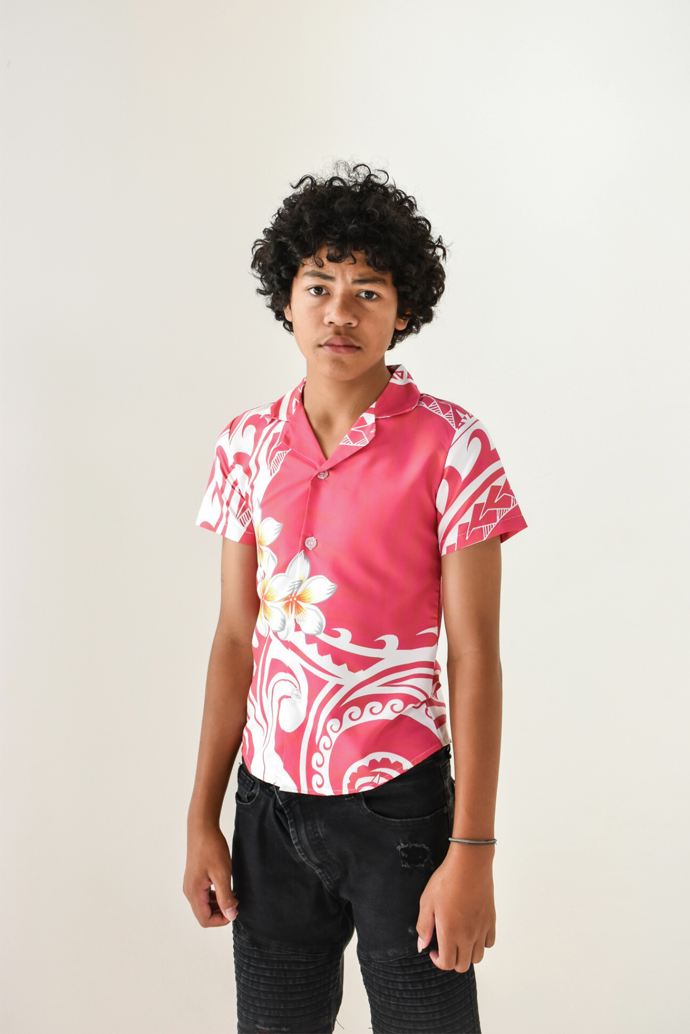 DAVID BOYS SHIRT - COLLARED SHIRT - PINK & WHITE