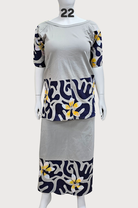 GREY & NAVY BLUE PULETASI - SIZE 22