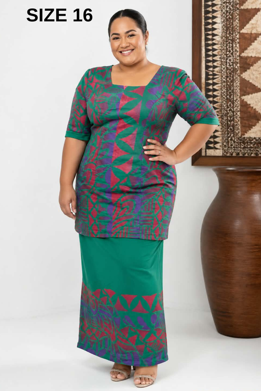 GREEN & RED PULETASI SIZE 16