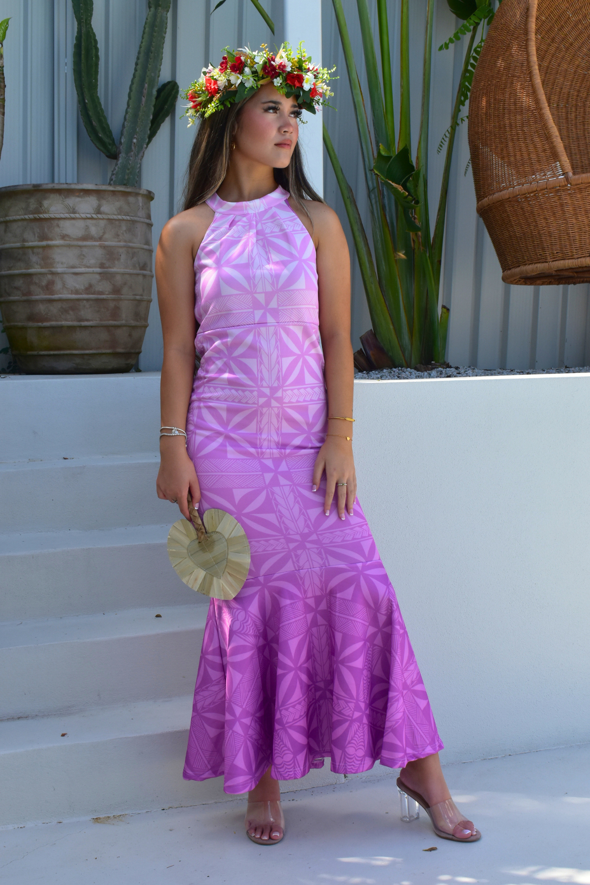 (PRE-ORDER) DRESS - HEREANI HALTER MAXI DRESS - OMBRE PURPLE