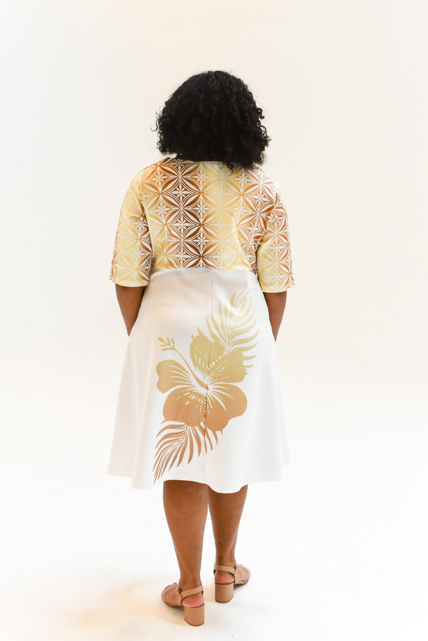SERENA DRESS - ONE QUARTER SLEEVE MIDI DRESS