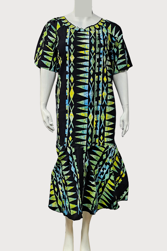 BLACK, BLUE & YELLOW MERMAID DRESS