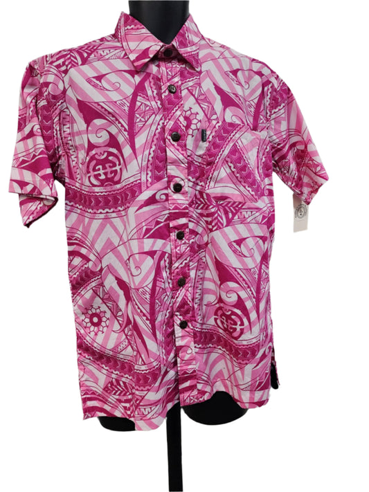 Pink Fijian Collared Men Shirt - Size M