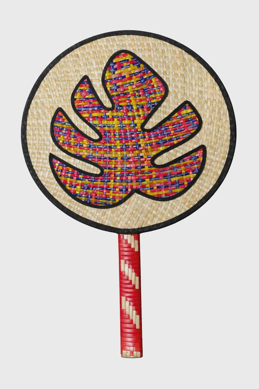 Island Handwoven Fan – Tropical Leaf Design