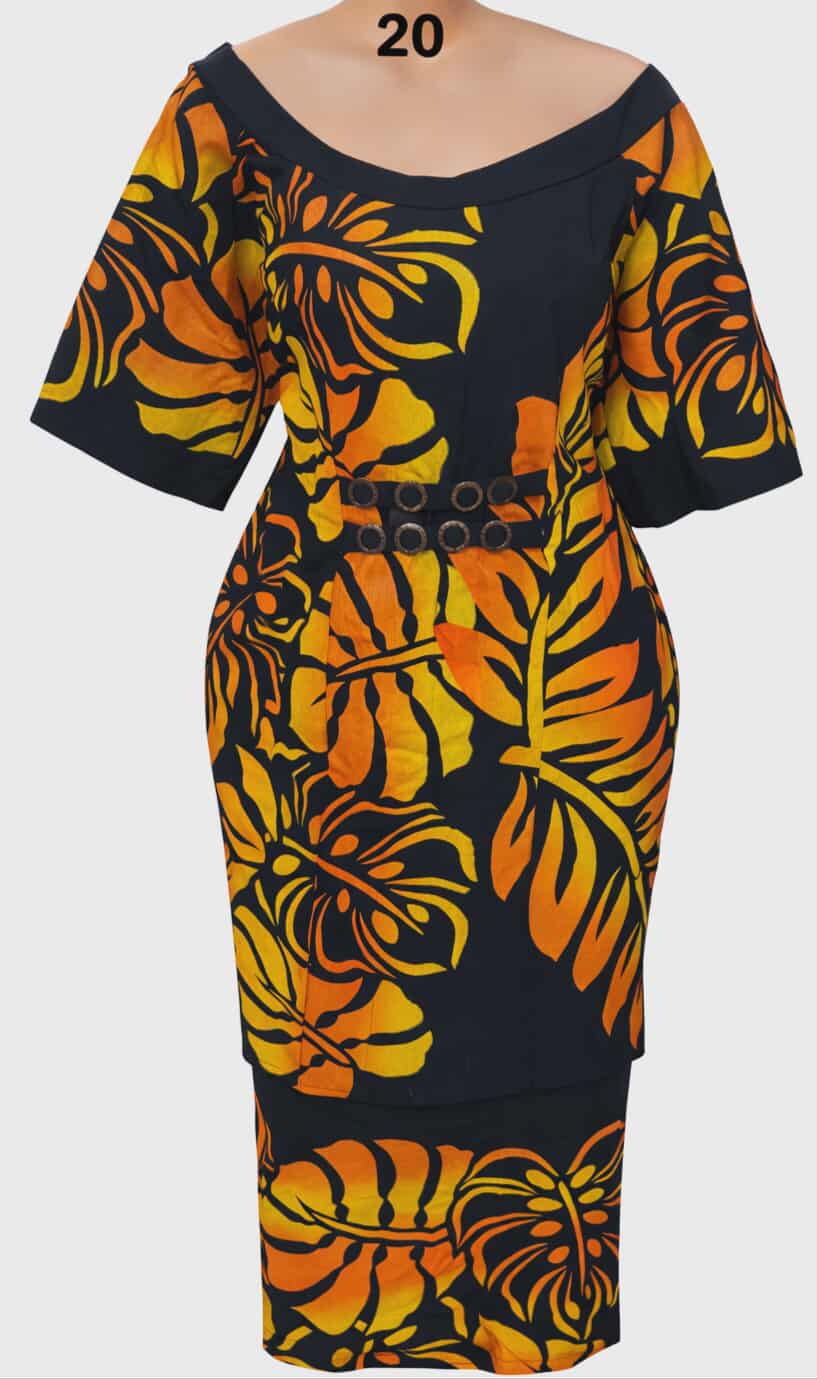 BLACK & ORANGE PULETASI - SIZE 20