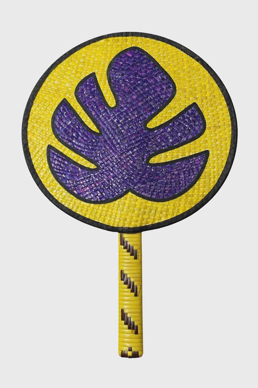 Island Handwoven Fan – Tropical Leaf Design