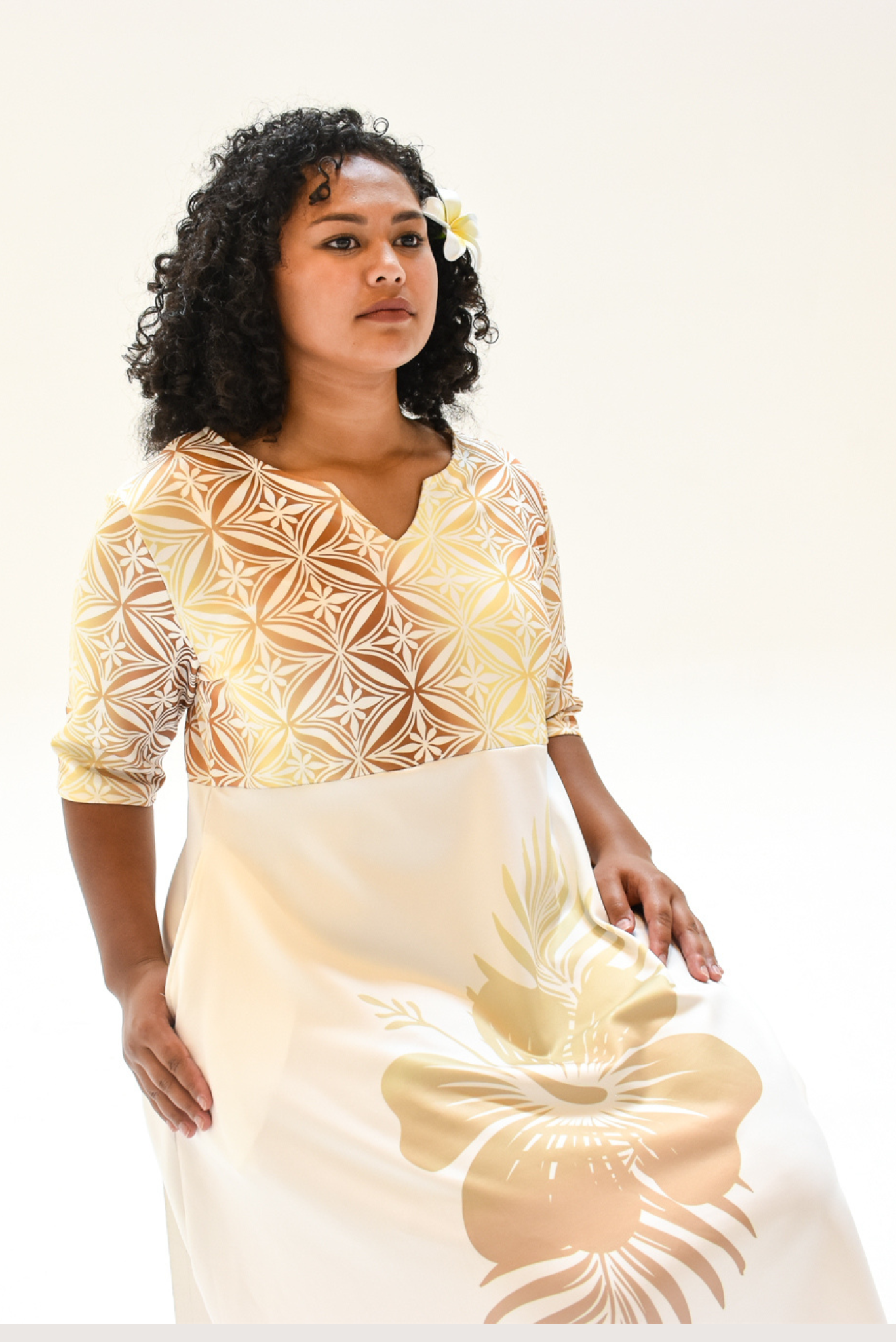 SERENA DRESS - ONE QUARTER SLEEVE MIDI DRESS