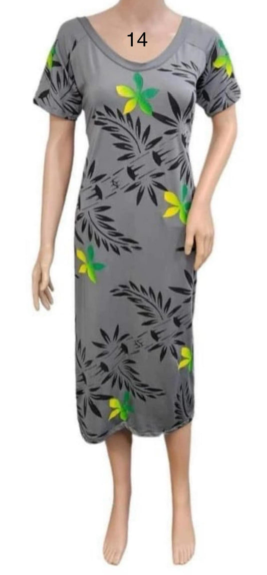 GREY FLORAL ISLAND DRESS - SIZE 14