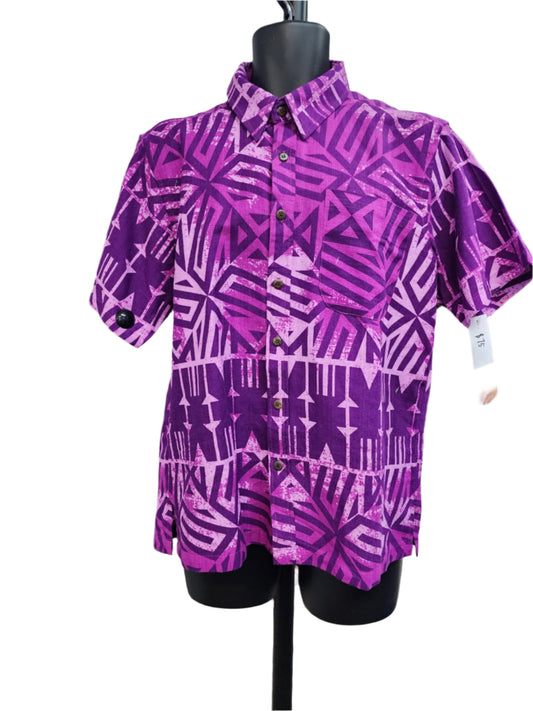 Purple Fijian Collared Men Shirt - Size L