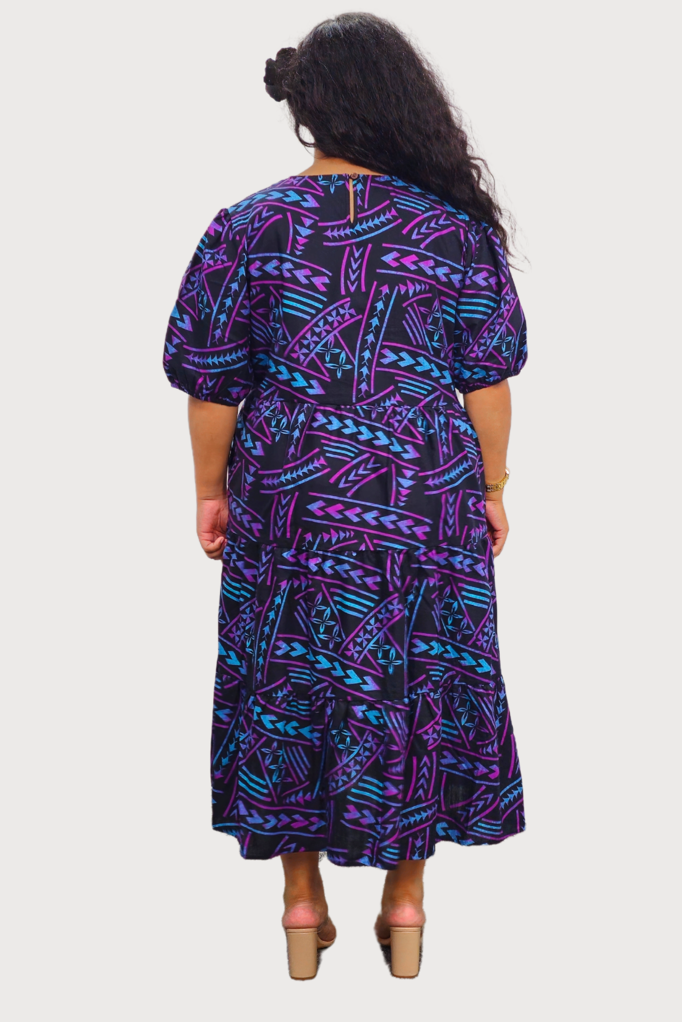 DIANA DRESS - HIGH WAIST DRESS - BLACK & PURPLE