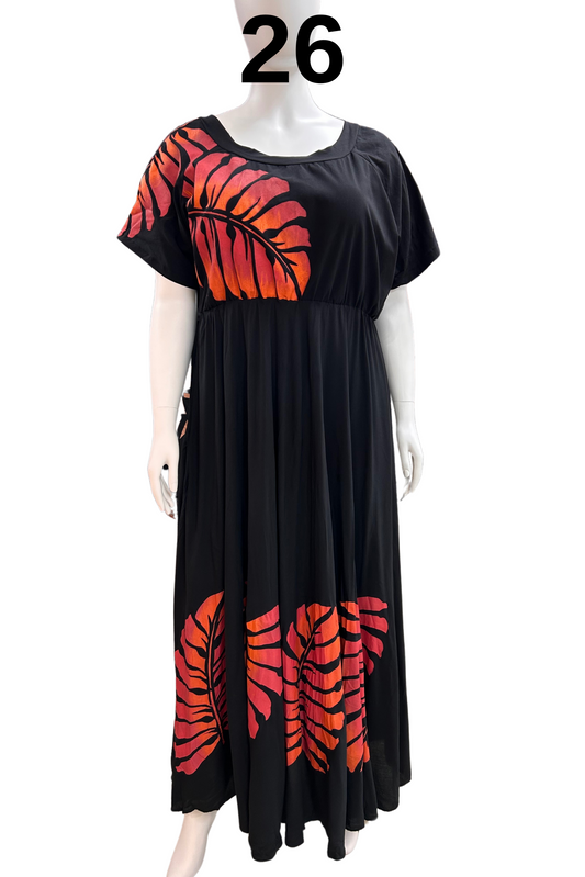 BLACK AND RED HIGHWAISTED DRESS - SIZE 26