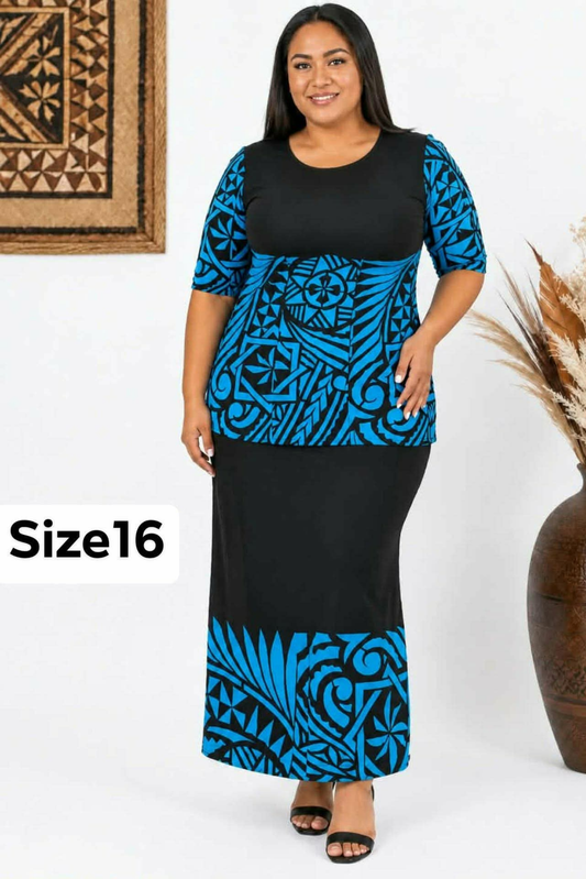 BLACK & BLUE PULETASI SIZE 16