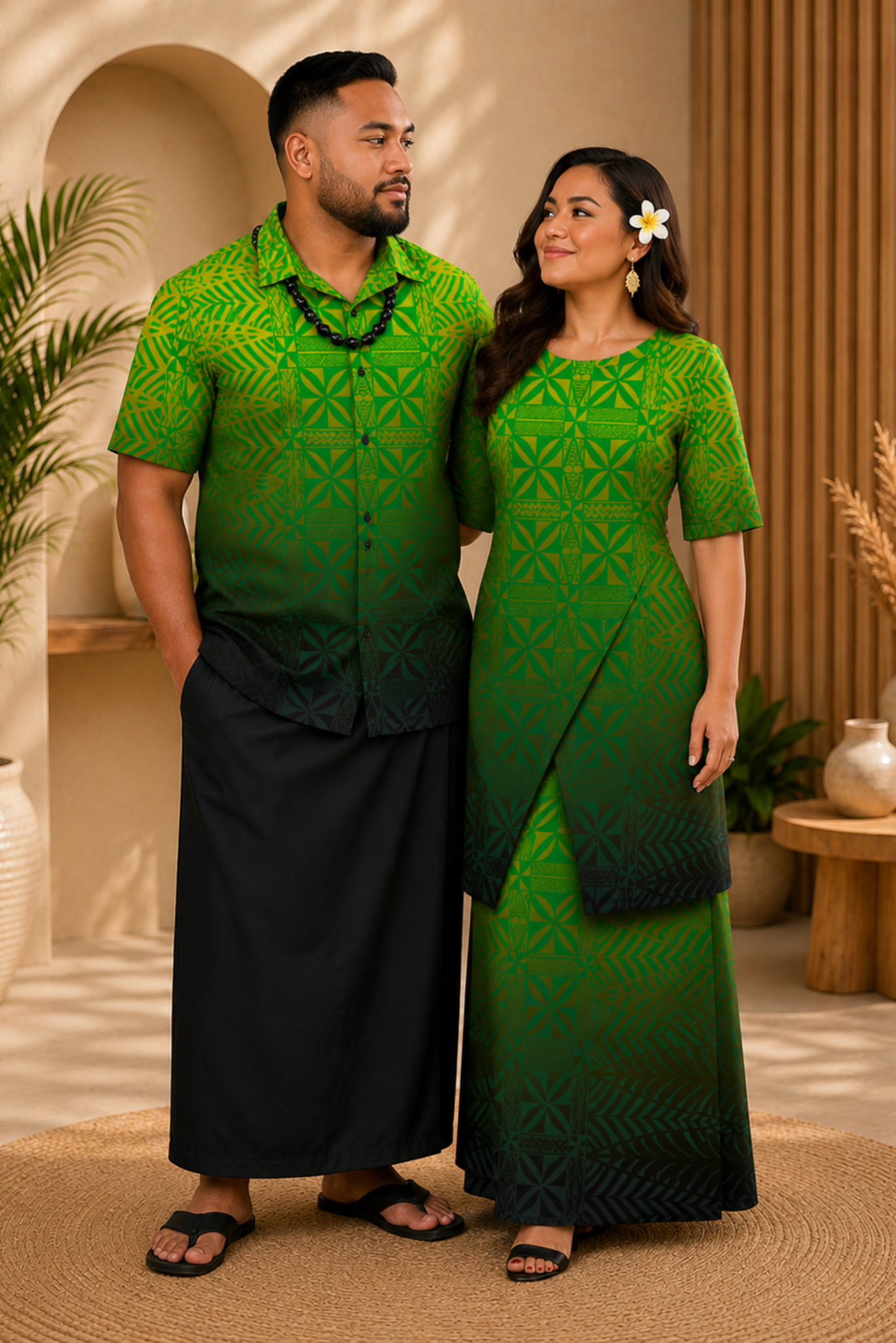 (PRE-ORDER) MENS COLLARED SHIRT - GREEN, YELLOW & BLACK