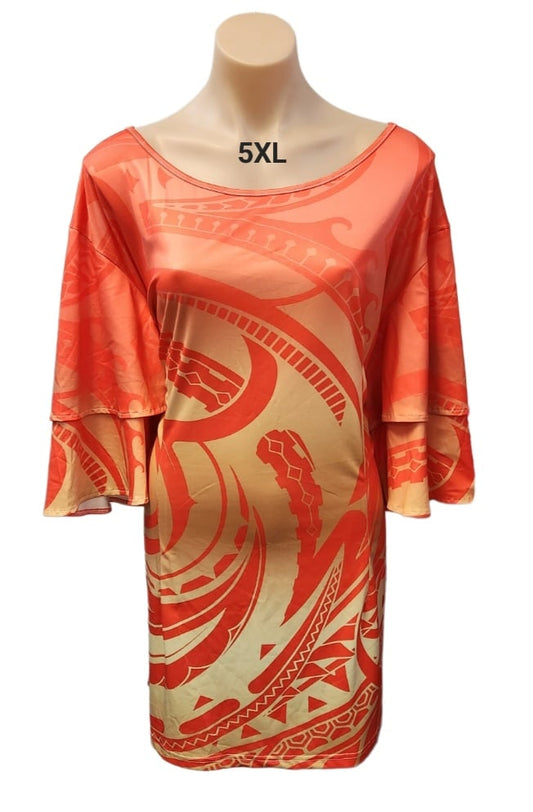 ORANGE ISLAND TRIBAL ONE-OFF TOP -SIZE 5XL