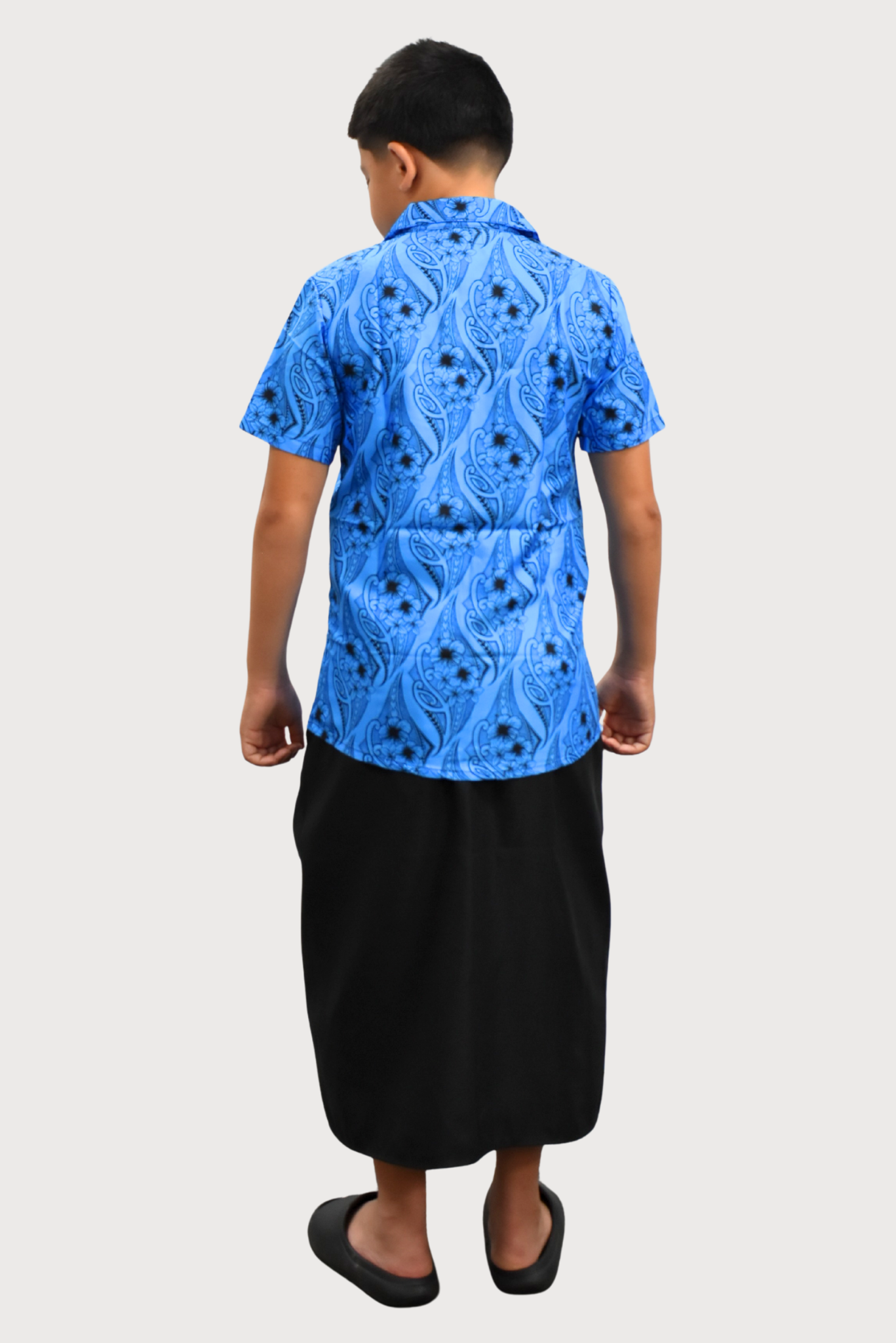 KASI BOYS SHIRT - COLLARED BUTTON UP - BLUE & BLACK