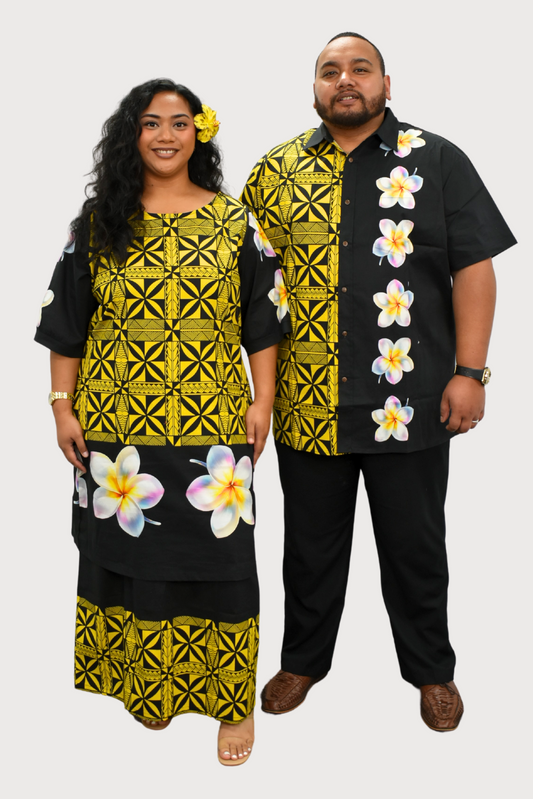 TAMA SHIRT - YELLOW AND BLACK COLLARED MENS SHIRT