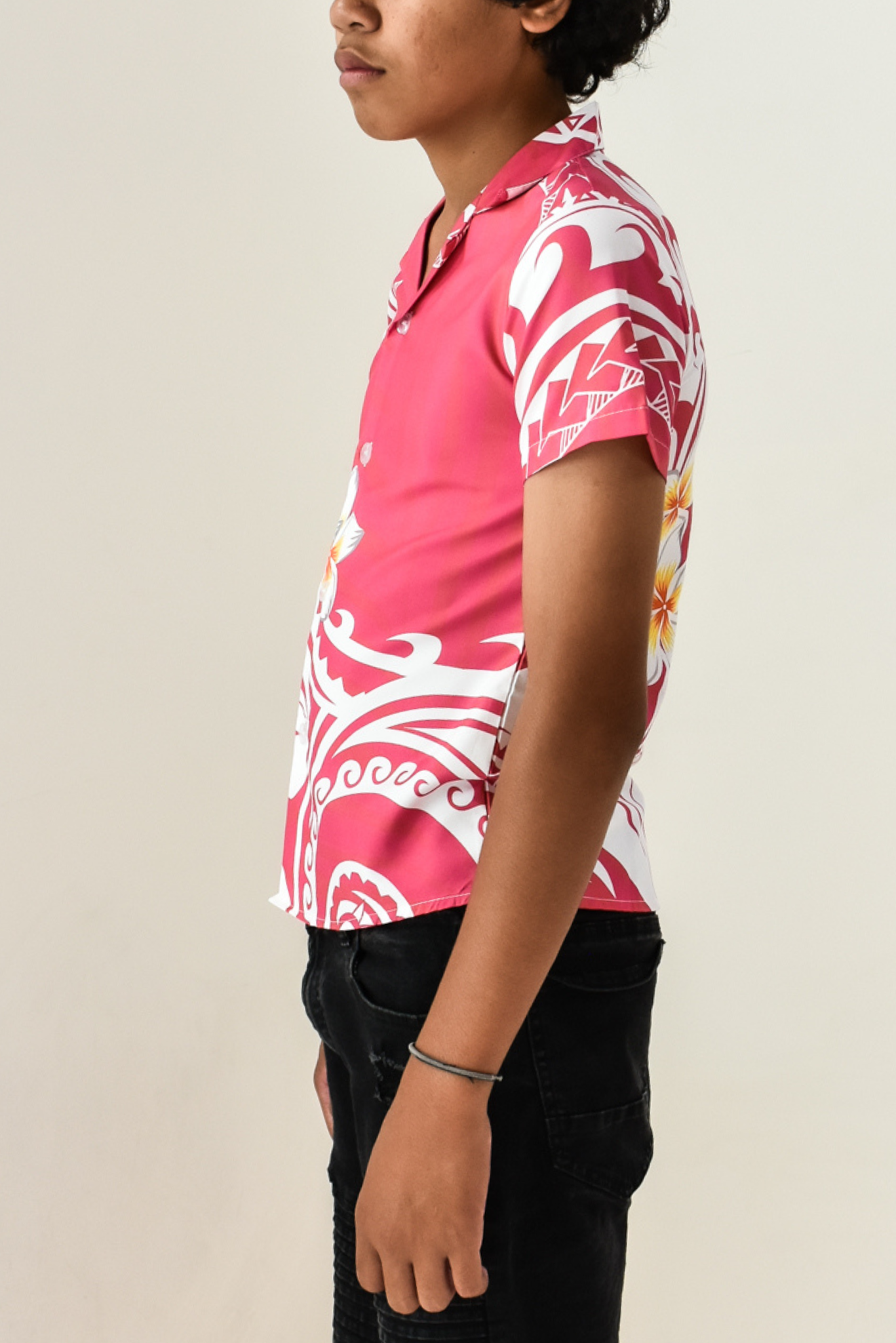 DAVID BOYS SHIRT - COLLARED SHIRT - PINK & WHITE