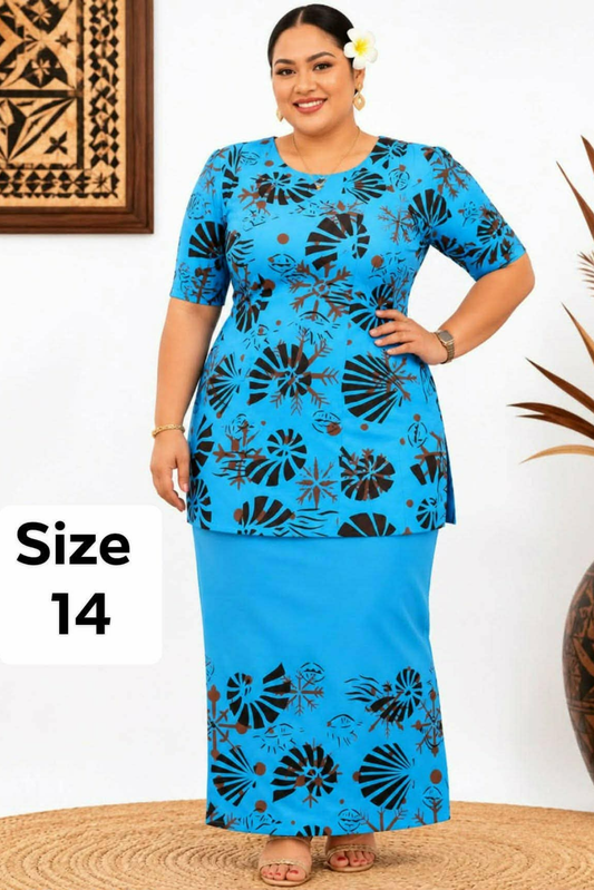BLACK & BLUE PULETASI SIZE 14