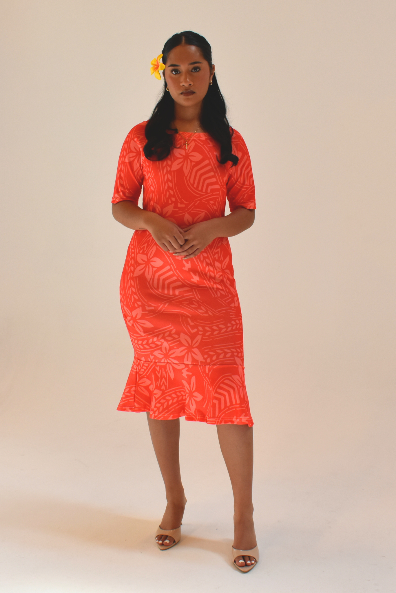 (PRE-ORDER) MAMANA DRESS - MIDI MERMAID DRESS - RED