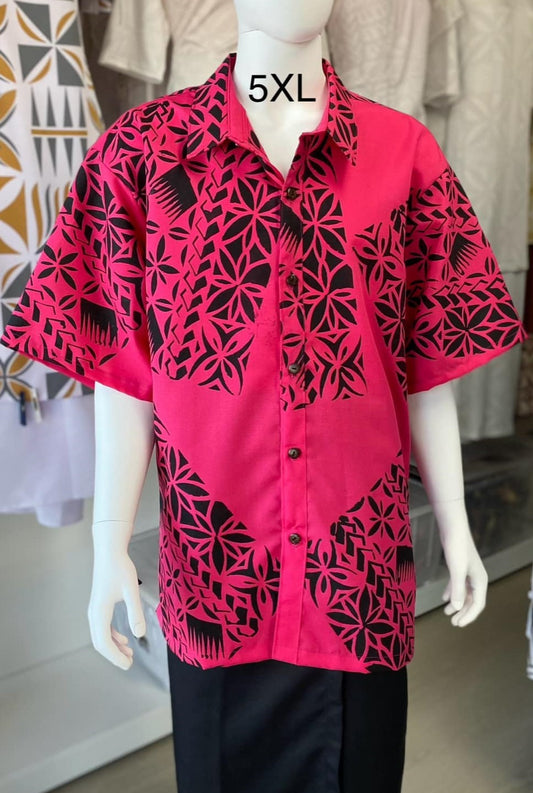 PINK & BLACK AUTHENTIC ISLAND SHIRT SIZE - 5XL
