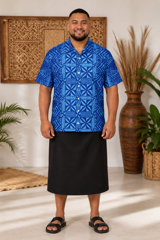 (PRE-ORDER) MENS COLLARED SHIRT - BLUE