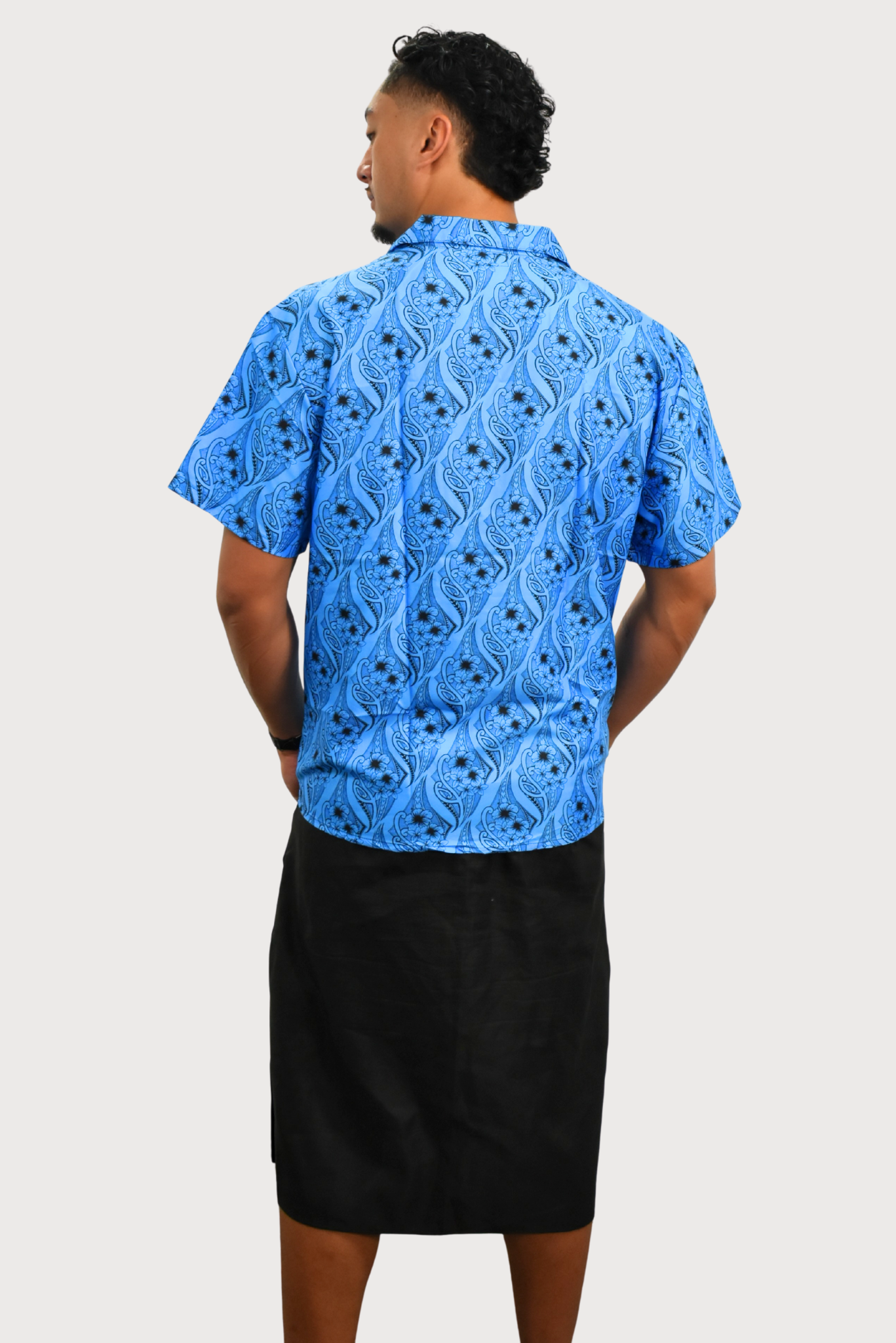 KASI SHIRT - COLLARED BUTTON UP - BLUE & BLACK