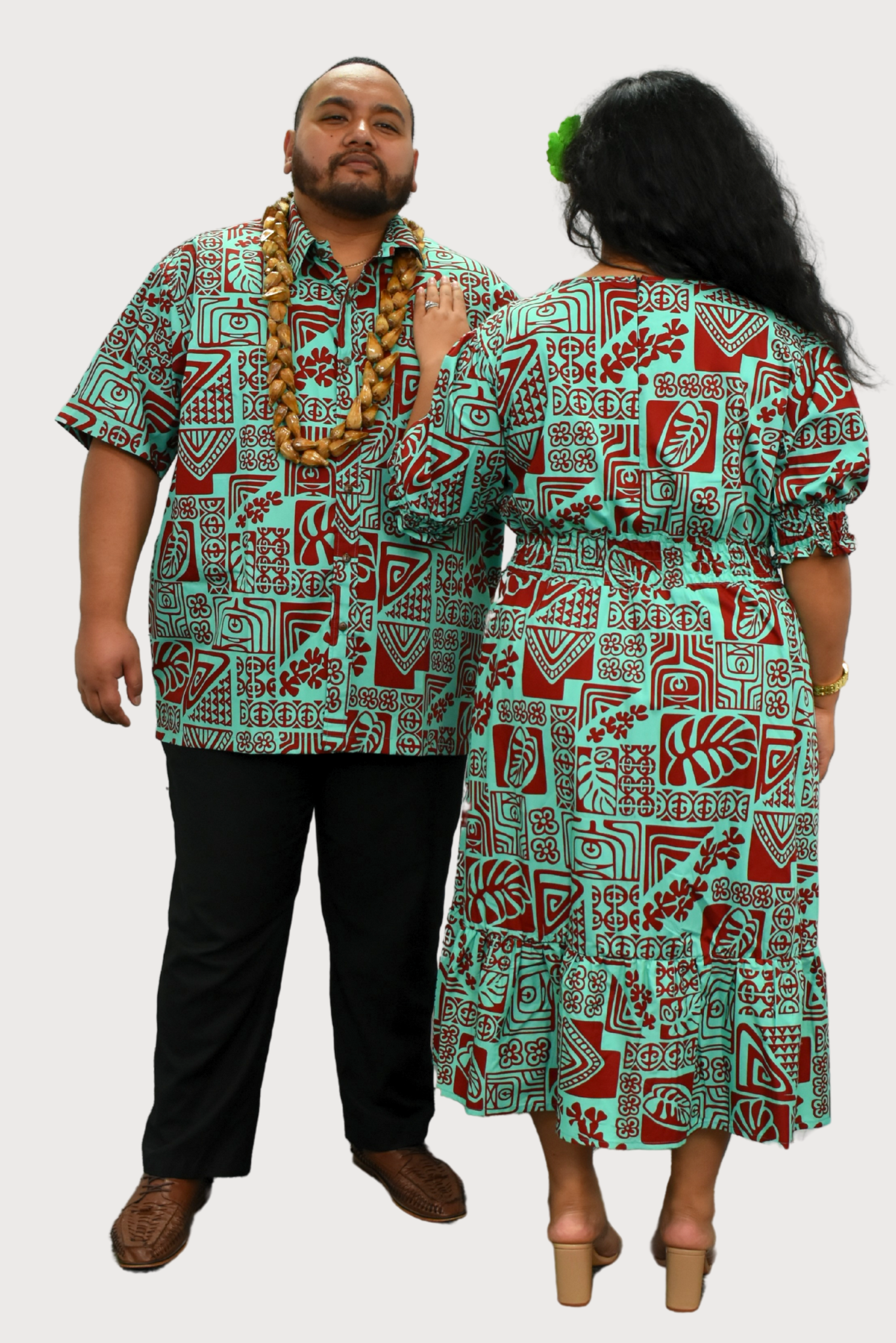 SAMUEL SHIRT - COLLARED BUTTON UP - MINT & MAROON