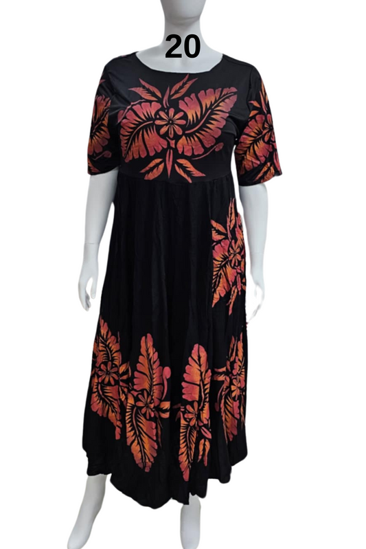BLACK & RED HIGH WAISTED DRESS - SIZE 20
