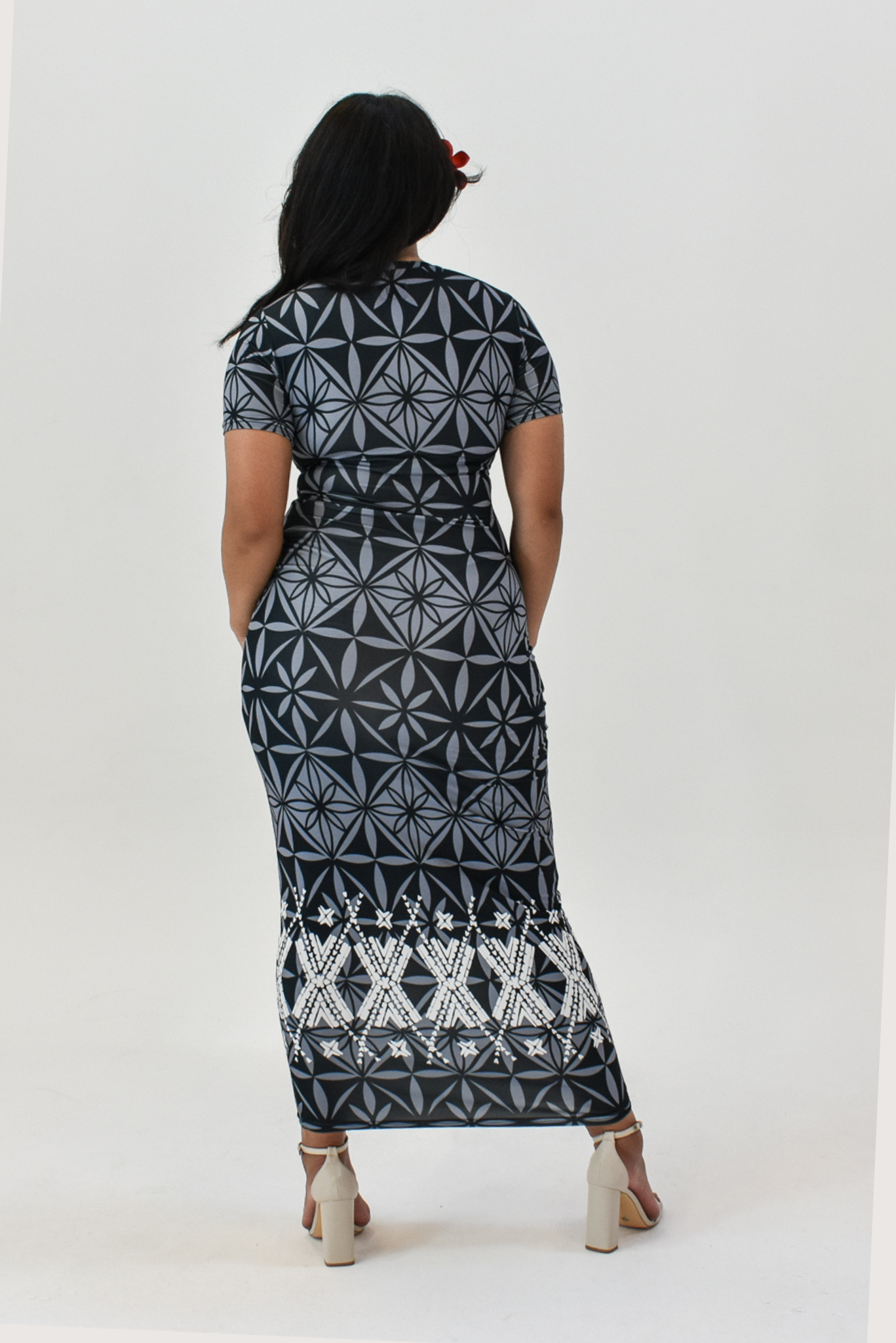 MONA DRESS - BODYCON DRESS - BLACK & GREY