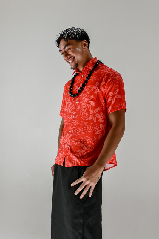 MANU SHIRT - COLLARED MENS SHIRT - RED