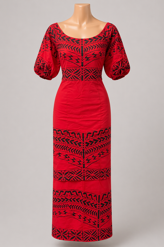 RED & BLACK Puletasi Size 14