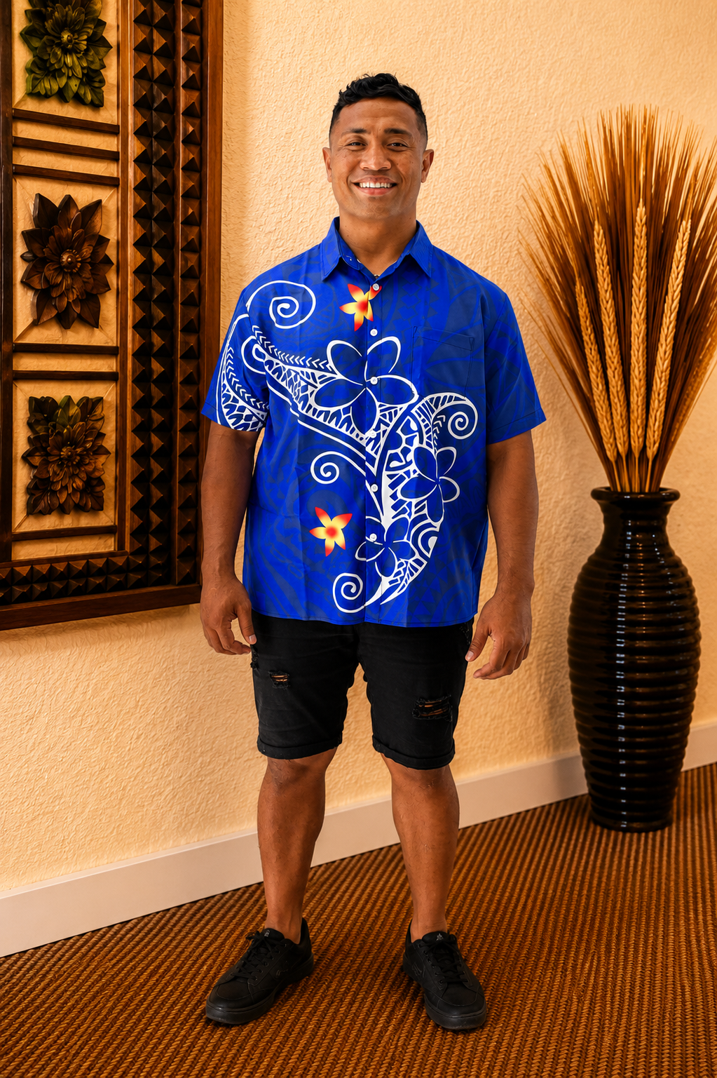 LUIS SHIRT - FORMAL COLLARED BUTTON UP - BLUE & WHITE