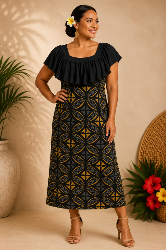 island fashion dresses LUISA PULETASI DRESS - POLYNESIAN FASHION - POLYNESIAN STYLE - ISLAND FASHION