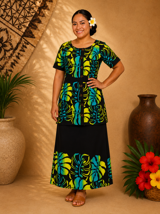 BLACK & GREEN PULETASI SIZE 16