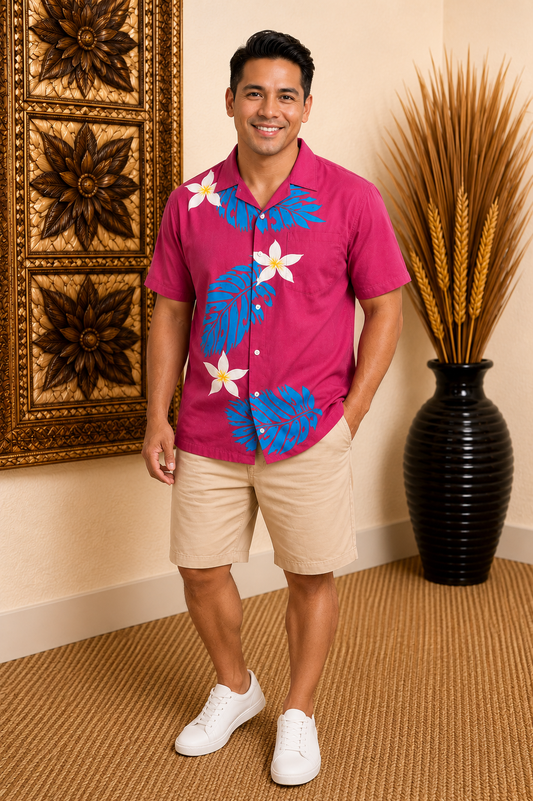 HENRY SHIRT - BUTTON UP SHIRT - PINK FLORAL