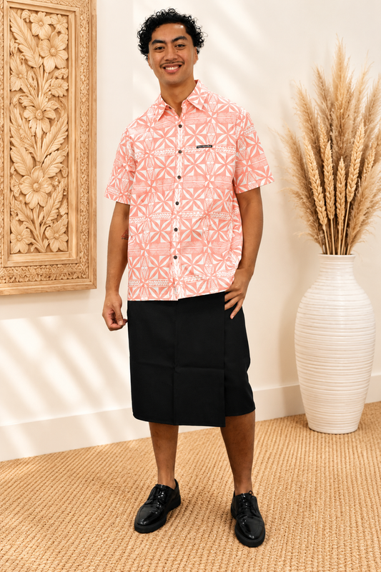JACOB SHIRT - COLLARED BUTTON UP - PINK & WHITE